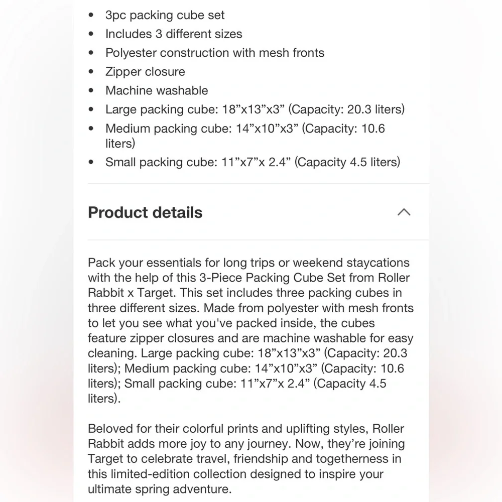 Roller Rabbit x Target 3pc Packing Cube Set - Picture 9 of 9